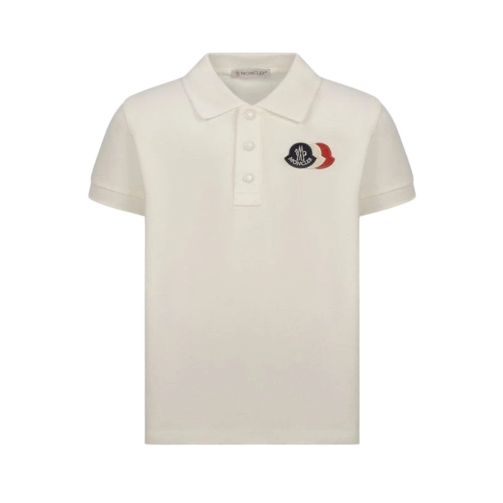 Moncler , Kids Short Sleeve T-Shirts, Unisex, White, 3 Y, Enfant Baby Triple Logo Polo