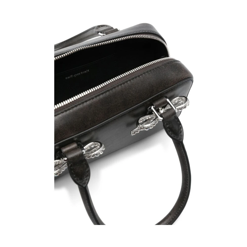 Self Portrait Zwarte Tote Tas met Ritssluiting Black Dames