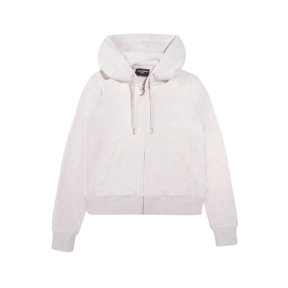 Juicy Couture Fluwelen hoodie met slanke pasvorm Pink Dames