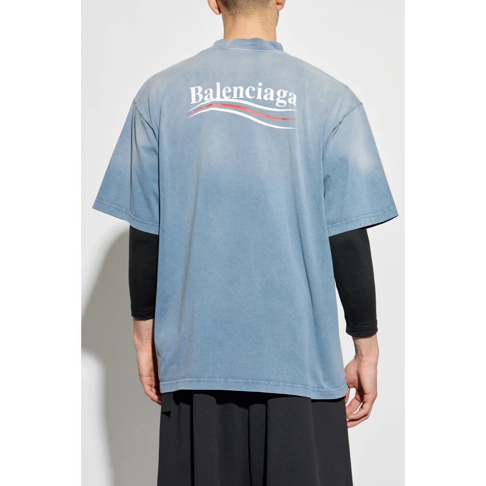 Balenciaga T-shirt met print Blue Heren