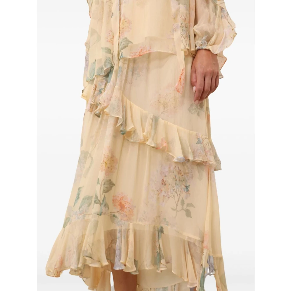 Zimmermann Gele Bloemen Gerimpelde Rok Yellow Dames