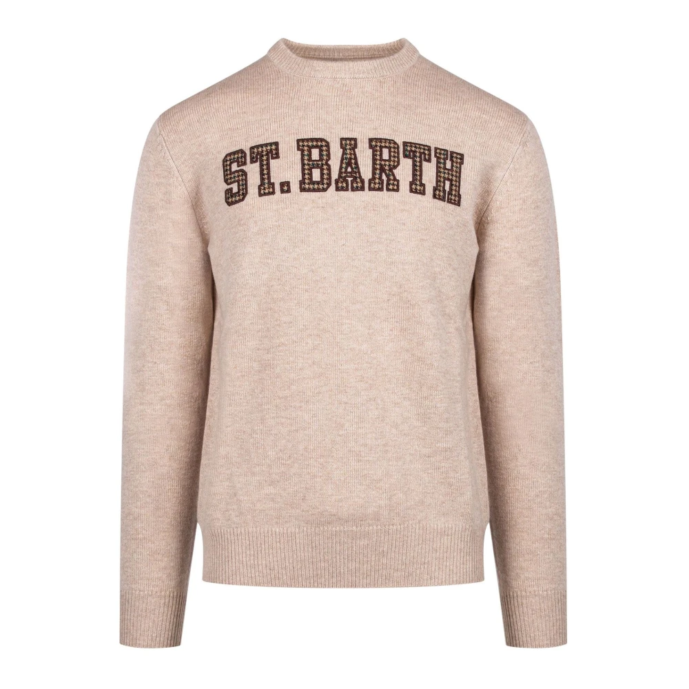 MC2 Saint Barth Heren Heron Logo Jacquard Print Shirt Beige Heren