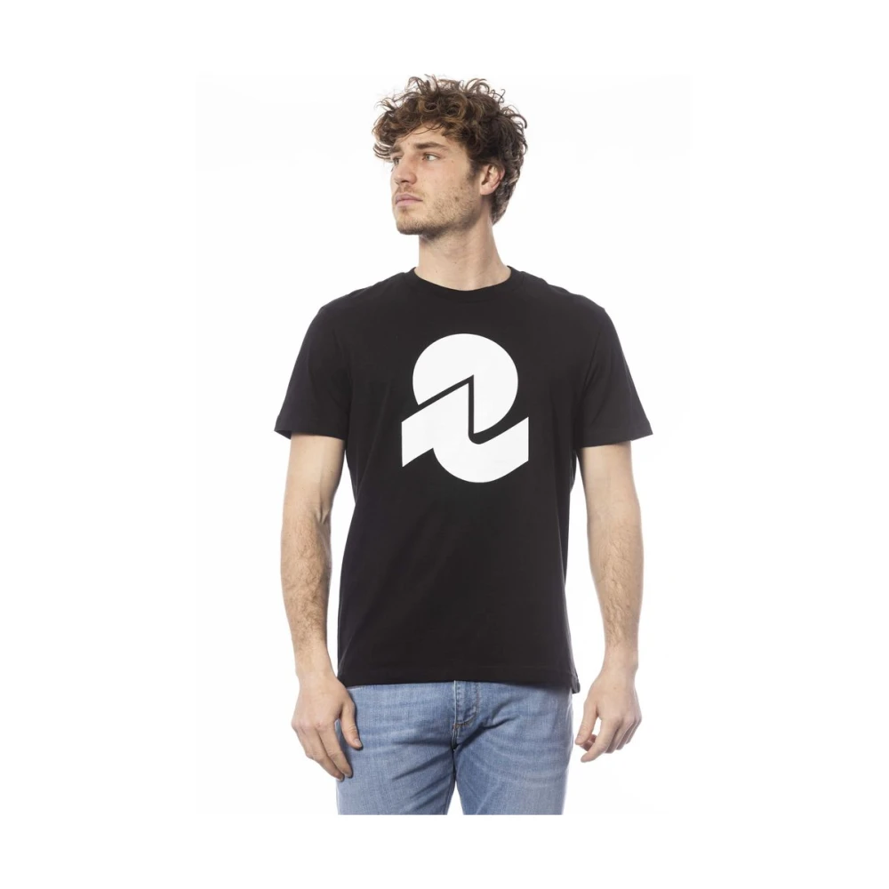 Invicta Zwart Katoenen T-shirt met Logoprint Black Heren