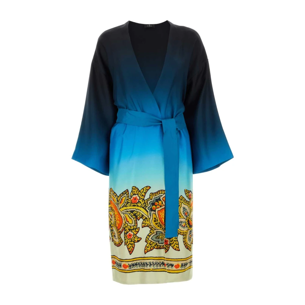 Etro Tryckt Twill Kimono Multicolor, Dam