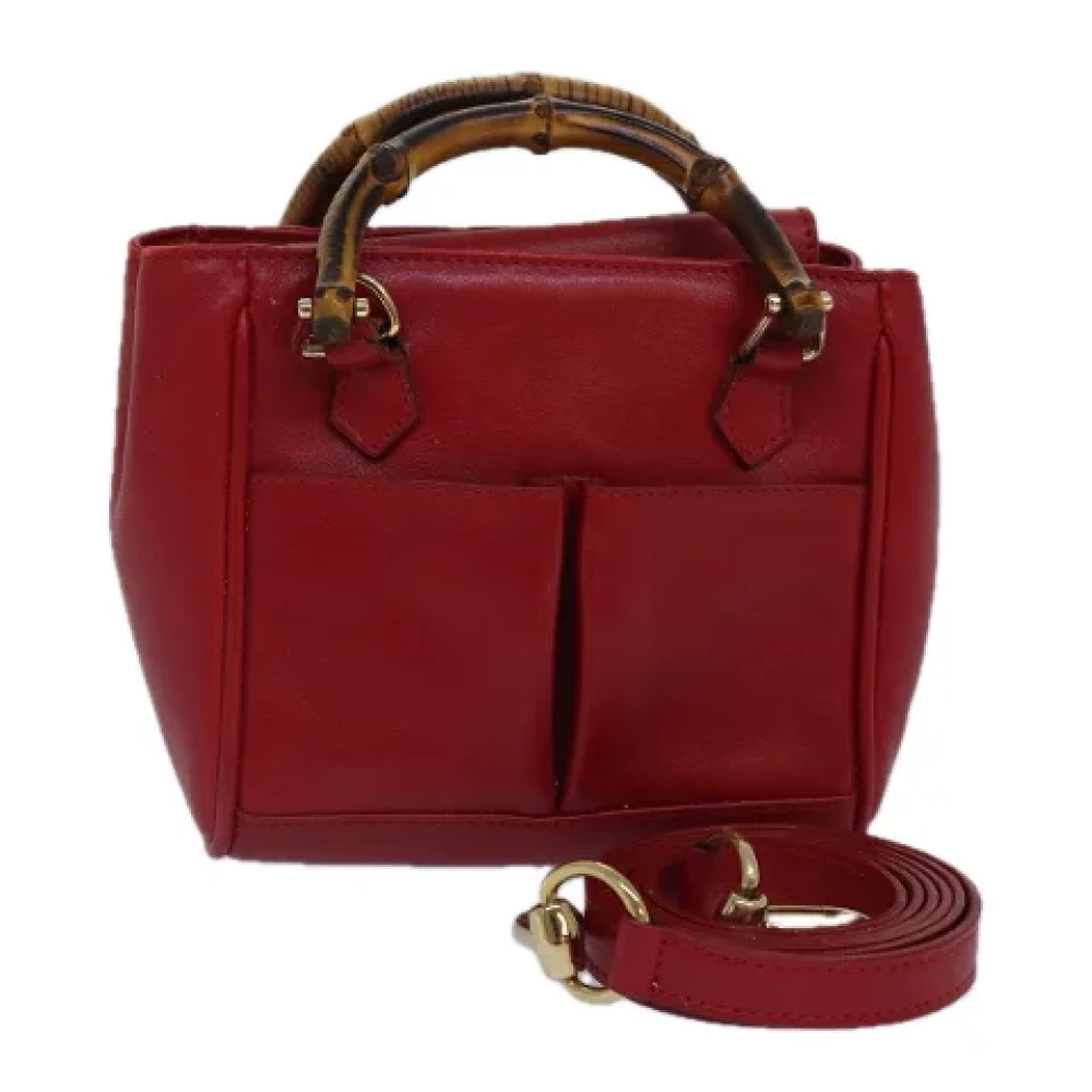Gucci Vintage Pre-owned Leather handbags Red Dames