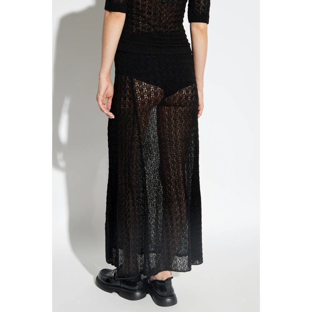 Ganni Kanten Rok Black Dames