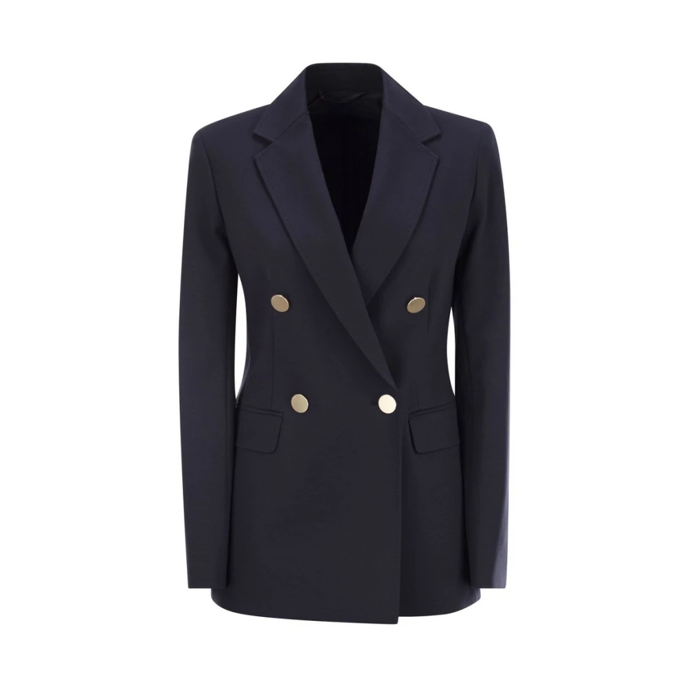 Max Mara Studio Dubbelrijige blazer in Blauw Blue Dames