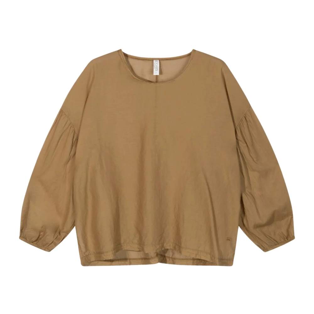 10Days Biologisch Katoen Ballonmouw Blouse Beige Dames