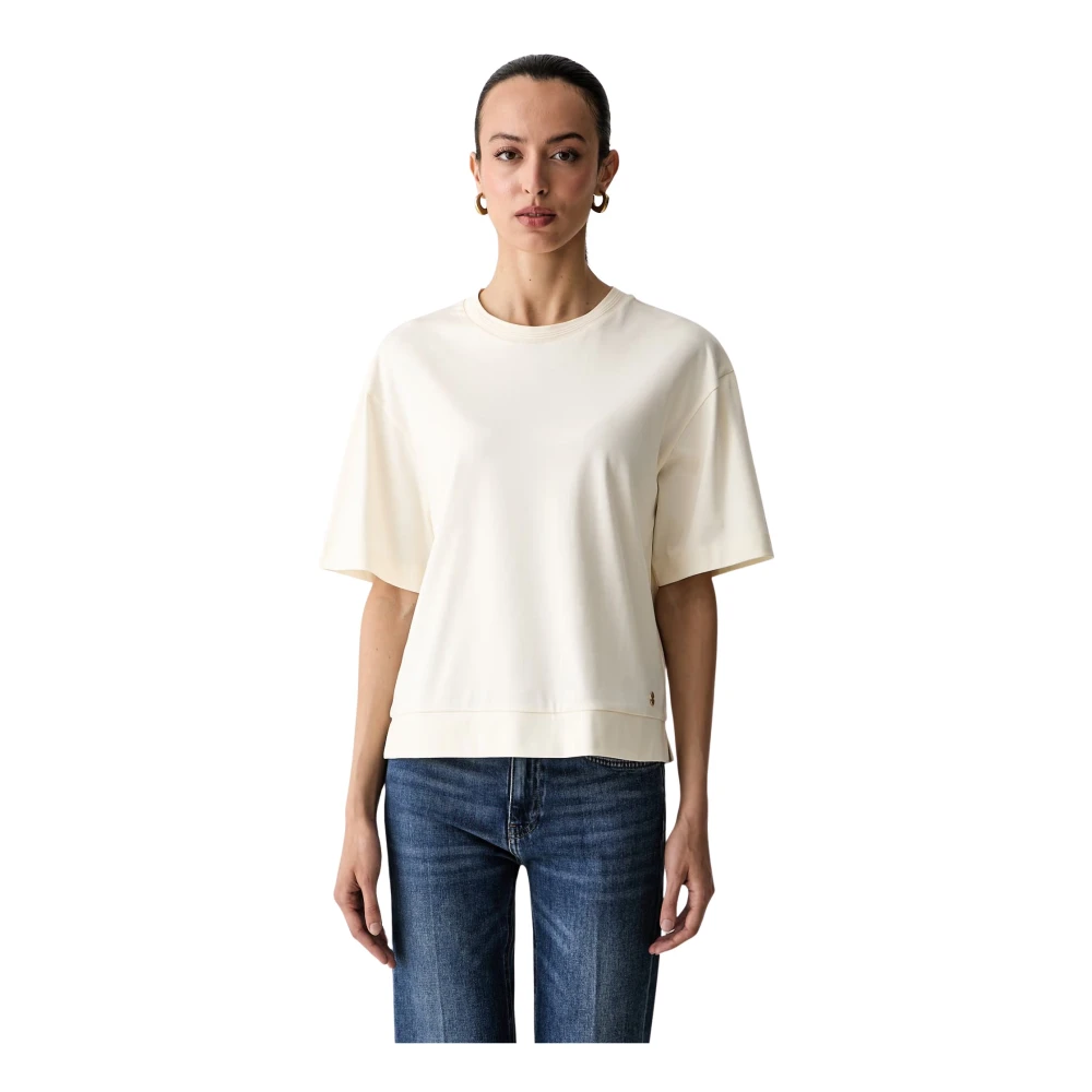VAN GRAAF Joop! Damen Ecru T-Shirt Baumwolle Weiß, Größe 38 - Bild 2