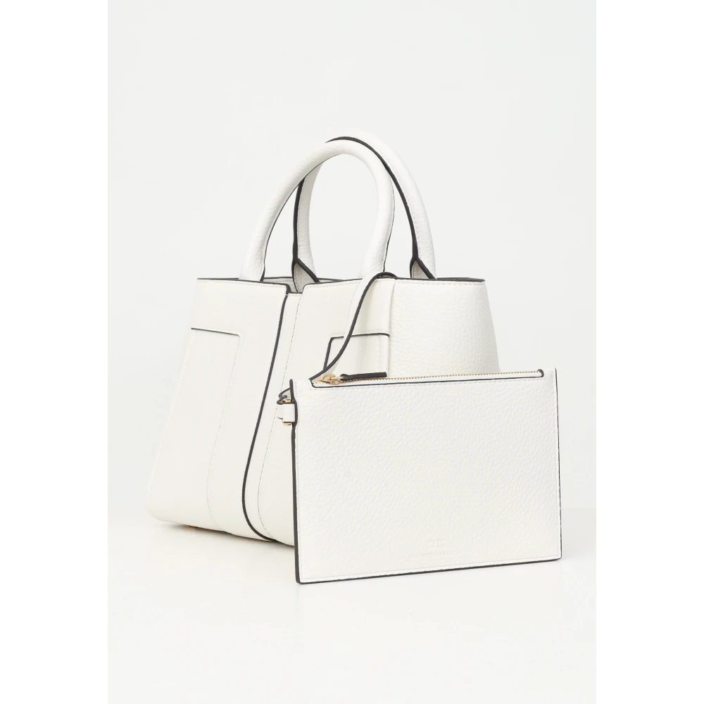 Elisabetta Franchi Minimalistische Ivory Shopper Tas Beige Dames