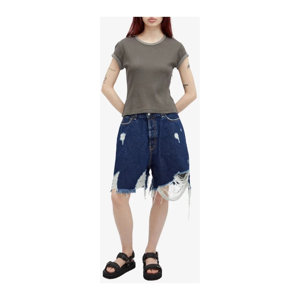 Acne Studios Versleten Denim Shorts Blue Dames