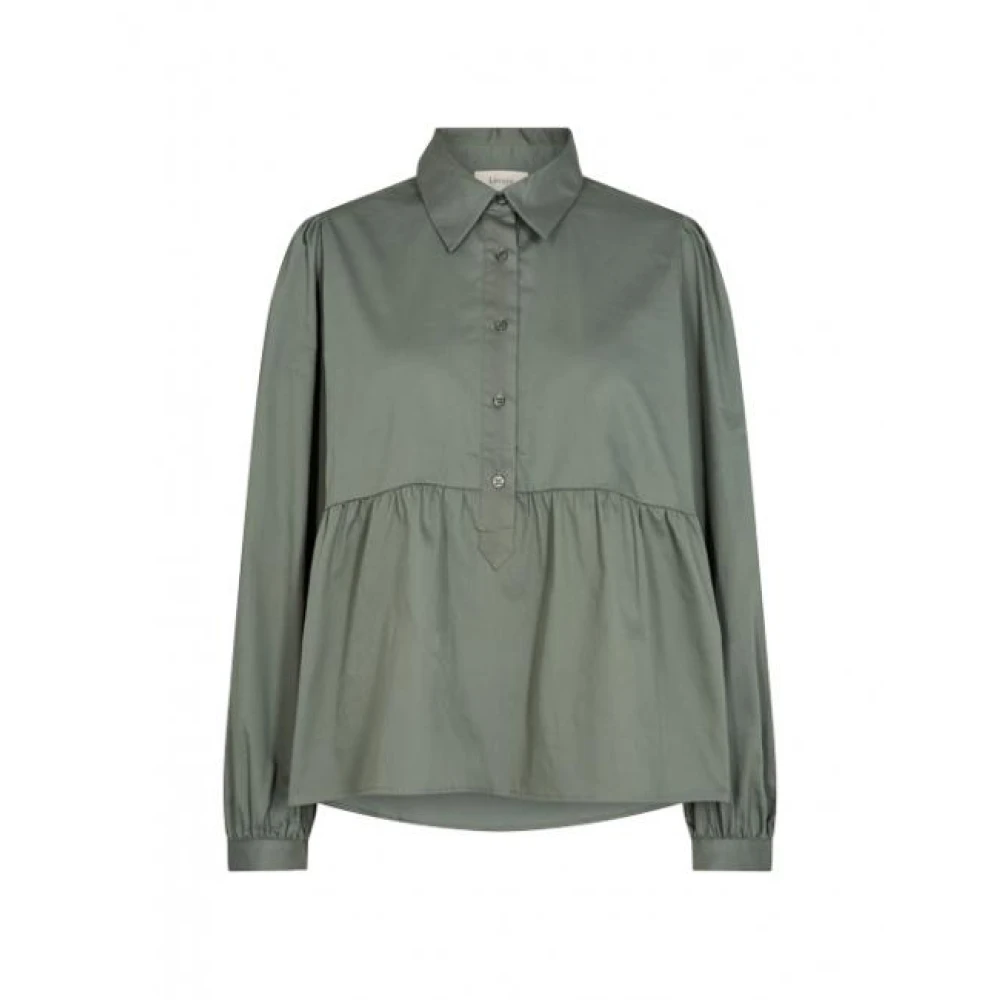 Levete Room Isla Solid 64 Blouse Green Dames
