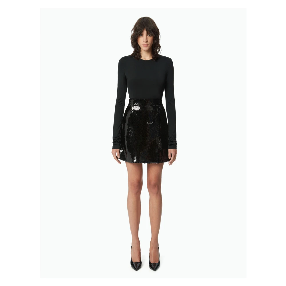 Nina Ricci Zwarte Rugloze Jersey Top Black Dames