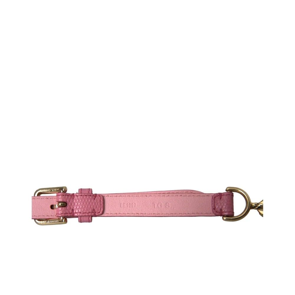 Dolce & Gabbana Kristal Ketting Leren Taille Riem Pink Dames
