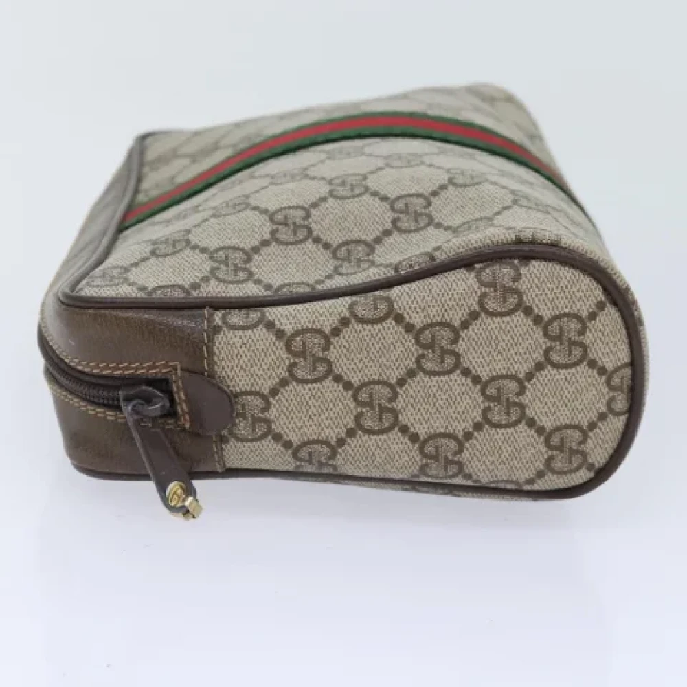 Gucci Vintage Pre-owned Leather clutches Beige Dames