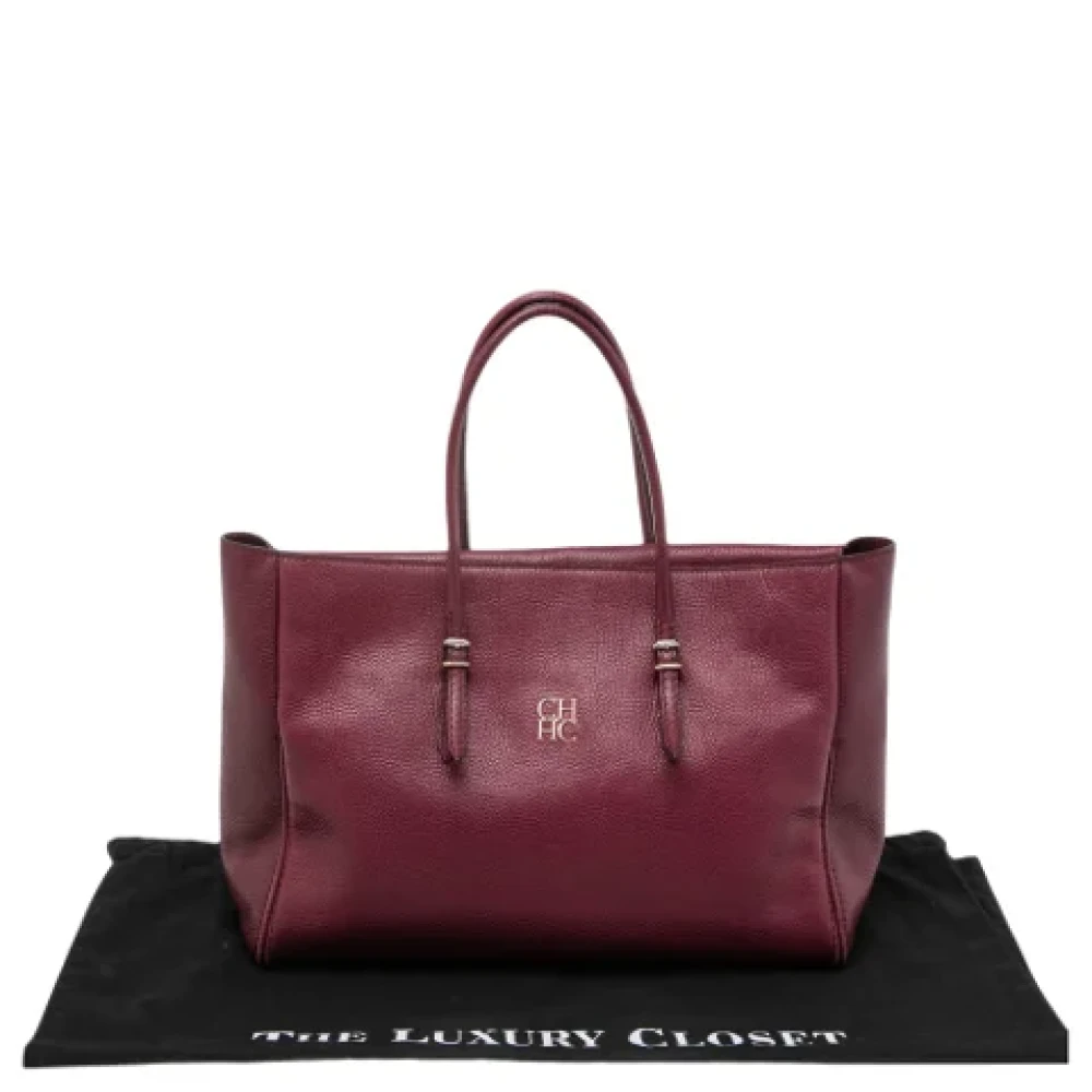 Carolina Herrera Pre-owned Leather totes Red Dames