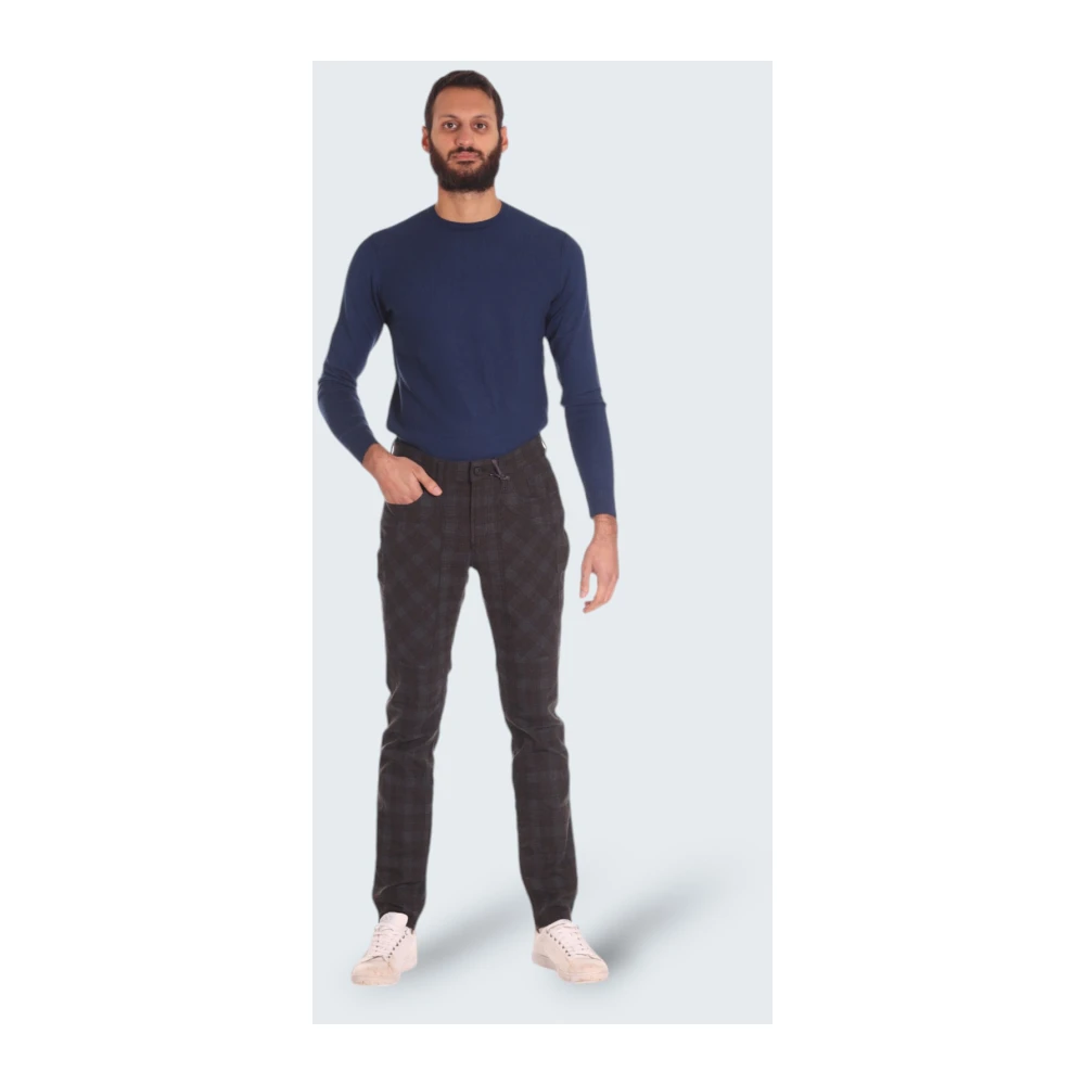 Jeckerson Slim Fit Bruin Geruite Broek Brown Heren
