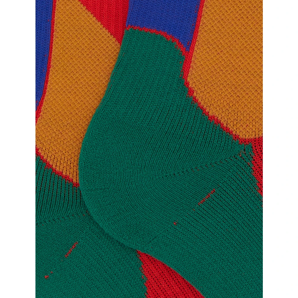 Gallo Lange unisex rode skisokken met zigzag motief Multicolor Unisex