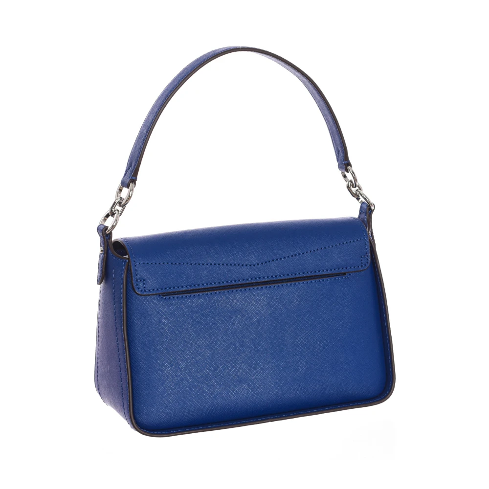 Michael Kors Schoudertas met klep van leer Blue Dames