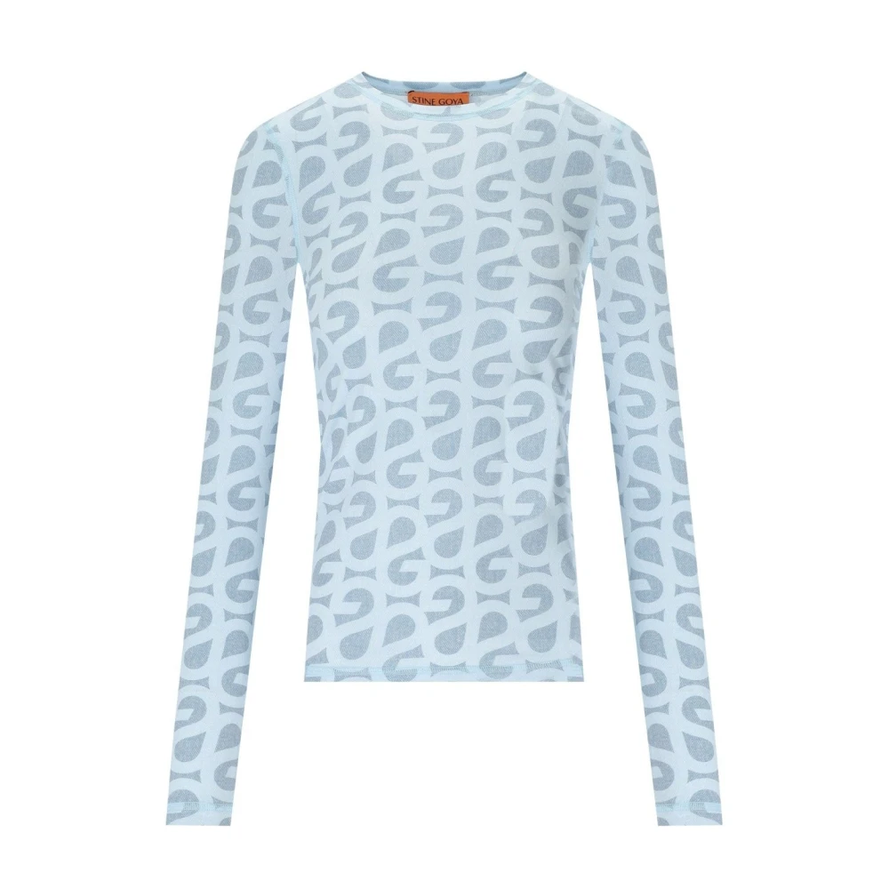 Stine Goya Juno Lichtblauwe Monogram Top Blue Dames