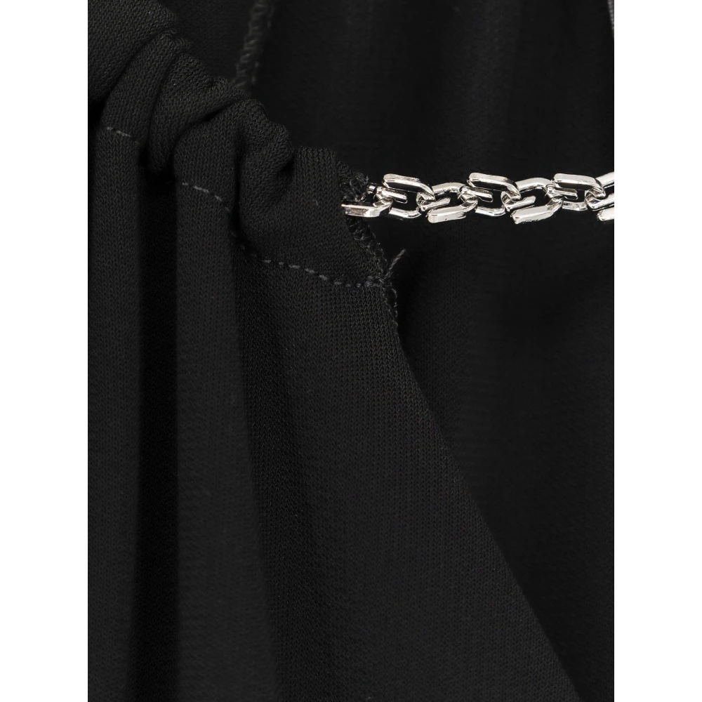 Givenchy Zwarte jurk met V-hals en metalen detail Black Dames