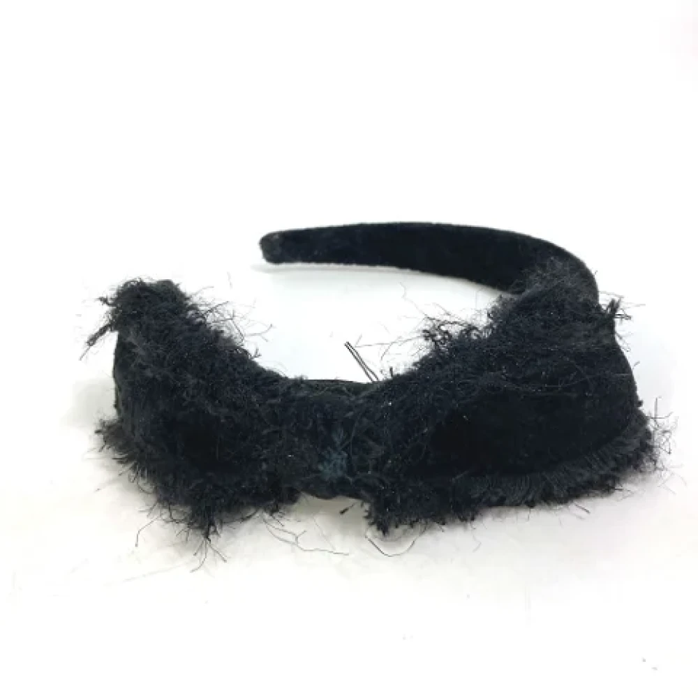 Chanel Vintage Pre-owned Fabric hair-accessories Black Dames