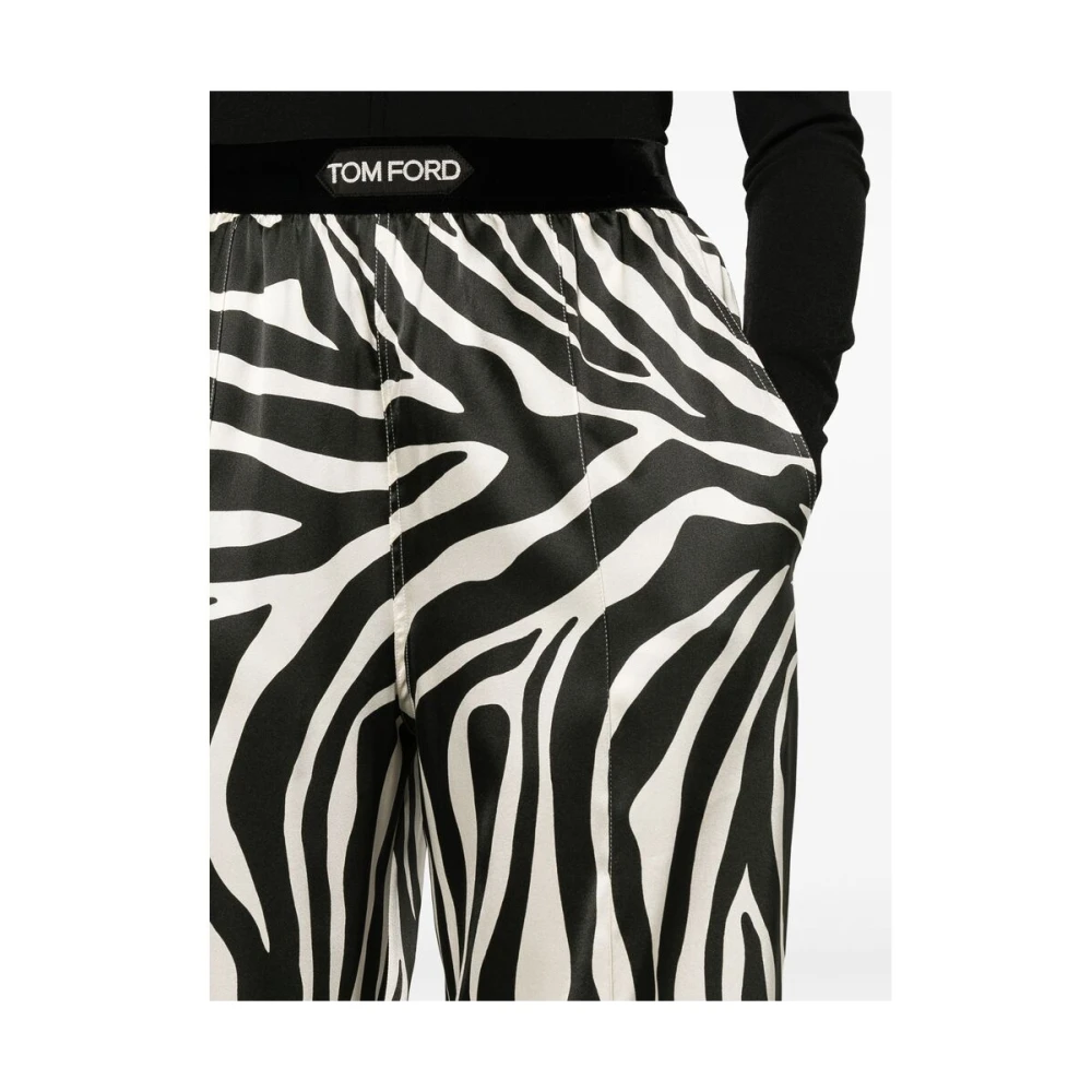 Tom Ford Zebra Print Wijde Pijp Broek Multicolor Dames