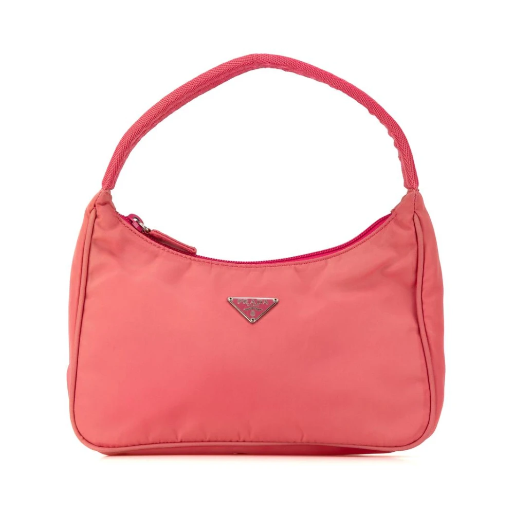 Prada Vintage Women's Pink Pre-Owned Tessuto Nylon Shoulder Bag