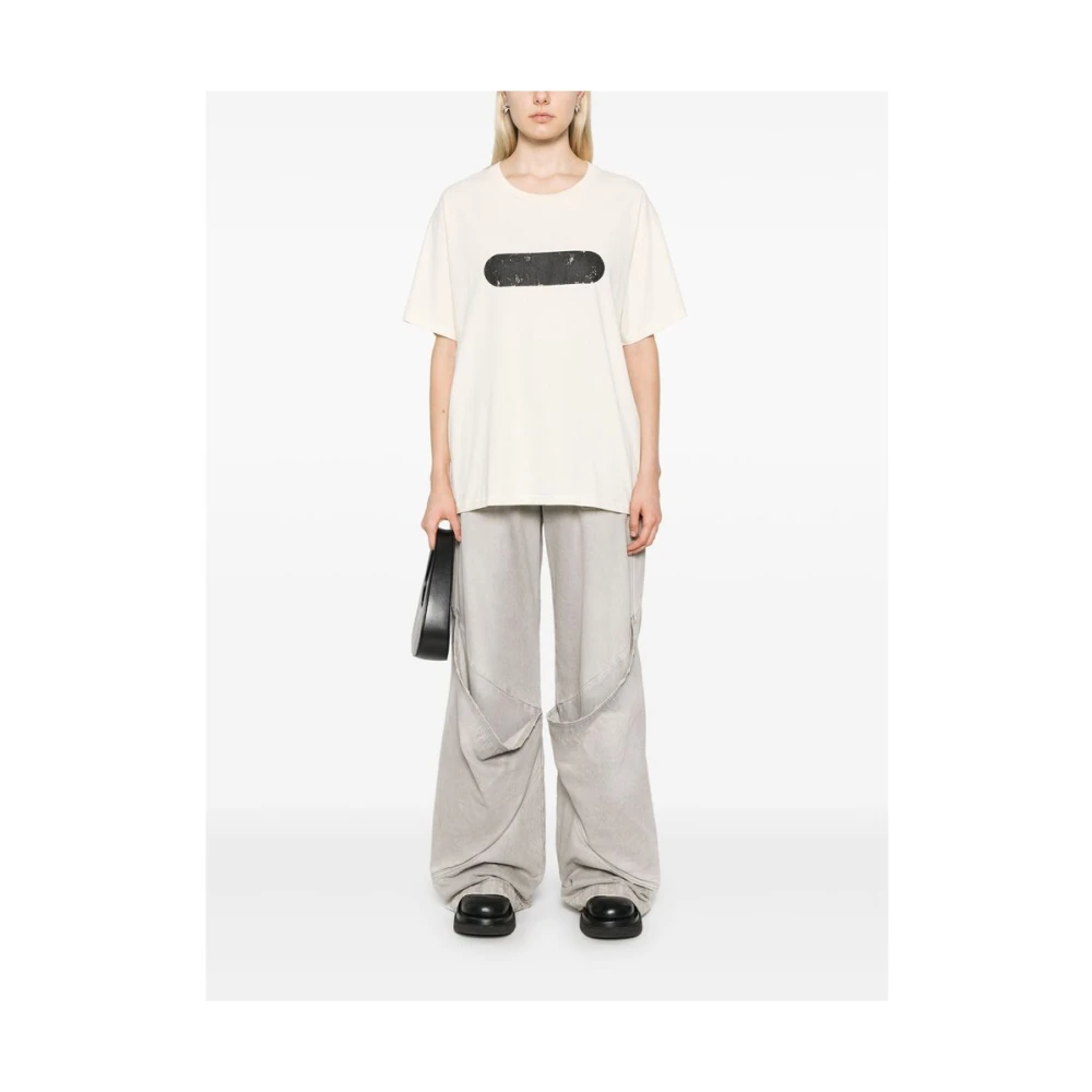 Gallery Dept. Grafische Print Katoenen T-shirt Beige Heren