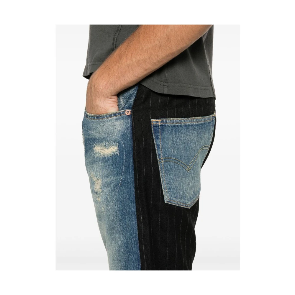 Junya Watanabe Patchwork Denim Straight Leg Jeans Blue Heren