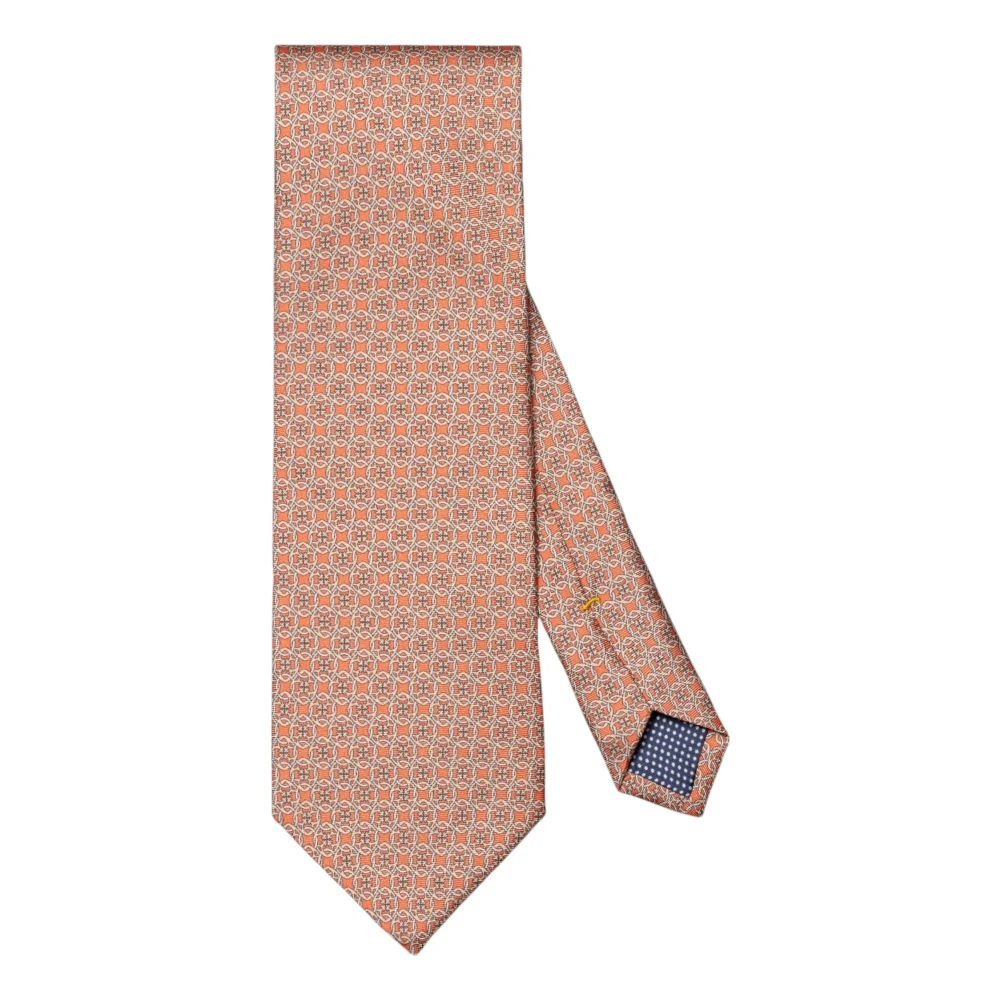 Eton Men's Red Geometric Print Silk Tie