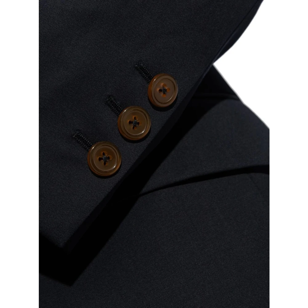 Vivienne Westwood Blauwe Wol Peak Revers Jas Blue Heren