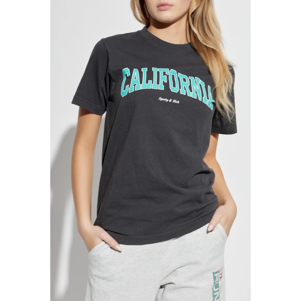 Sporty & Rich T-shirt The Mountain Black Unisex