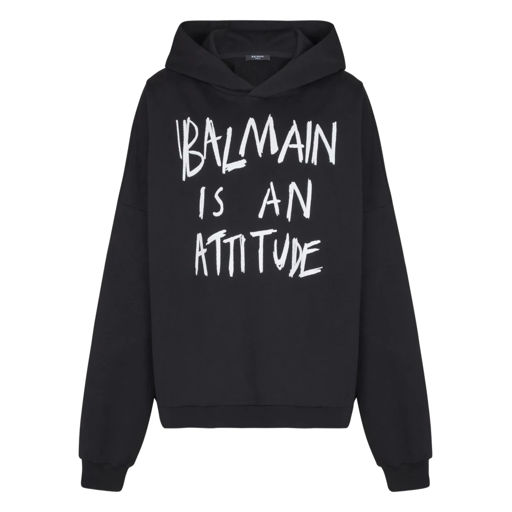 Balmain Black Logo Hoodie - Male - Hoodies - M - Sweatshirts & Hoodies