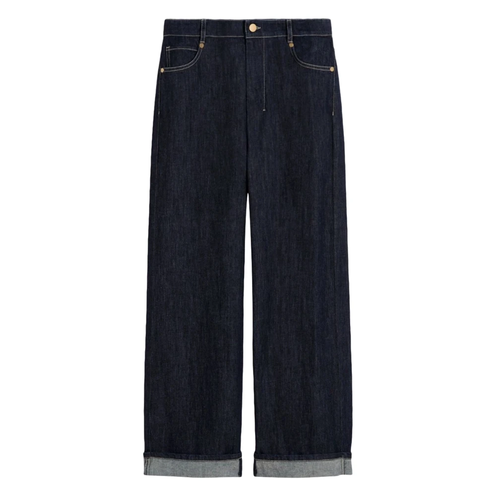 Max Mara Women's Blue Chiara Jeans - Wide Jeans - 3XS - Jeans