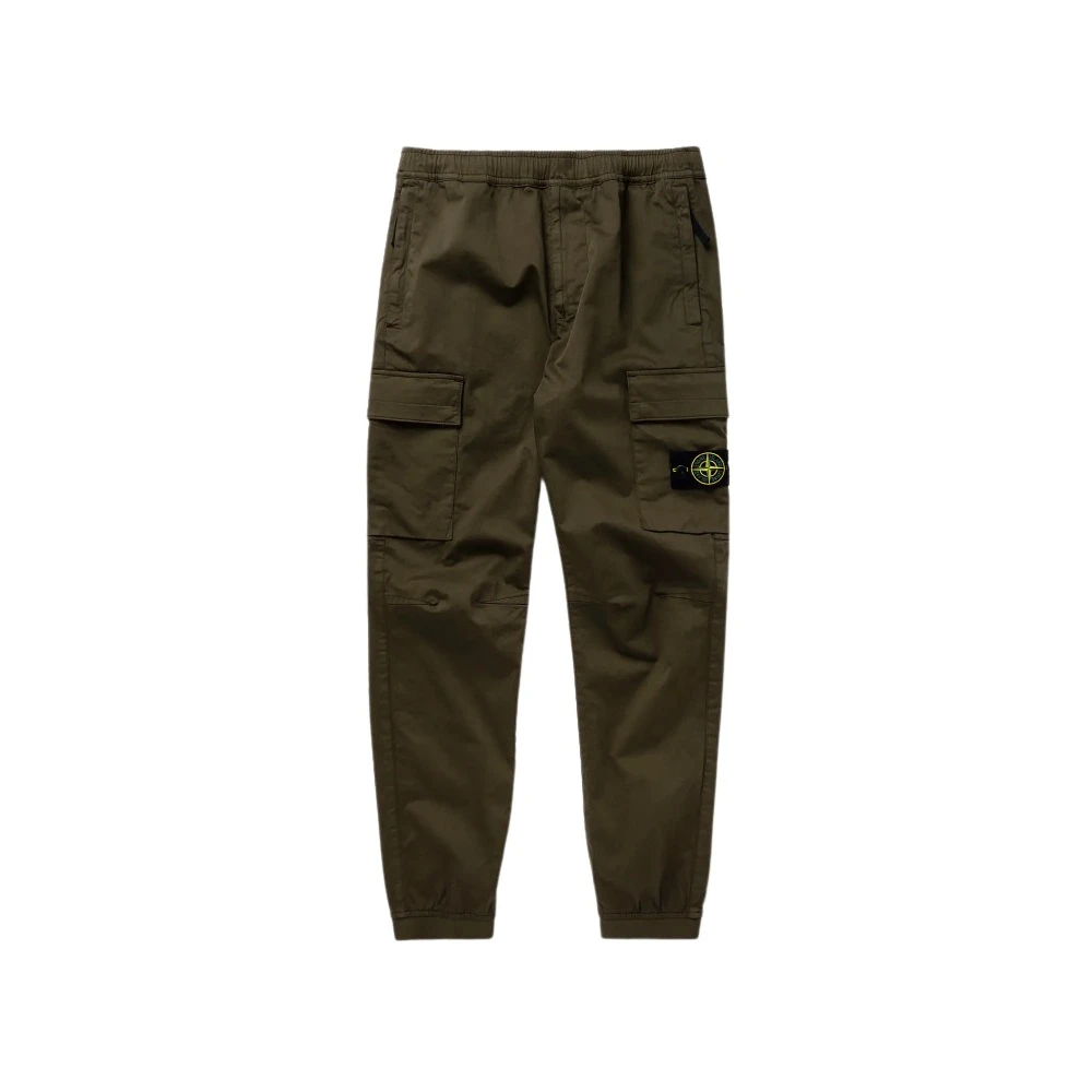 Stone Island Green Slim-Fit Trousers, Male, W32, Cargo Trousers