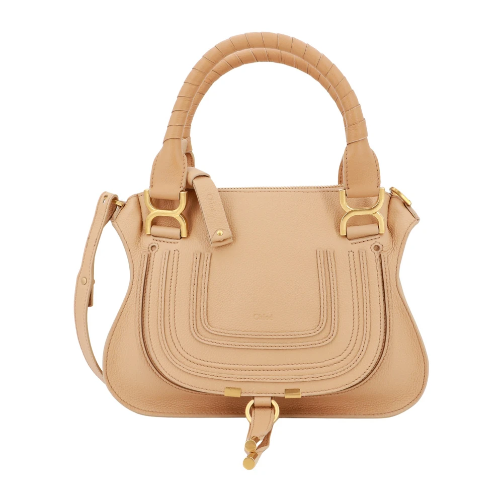 Chloé Kleine leren handtas met afneembare schouderriem Brown Dames