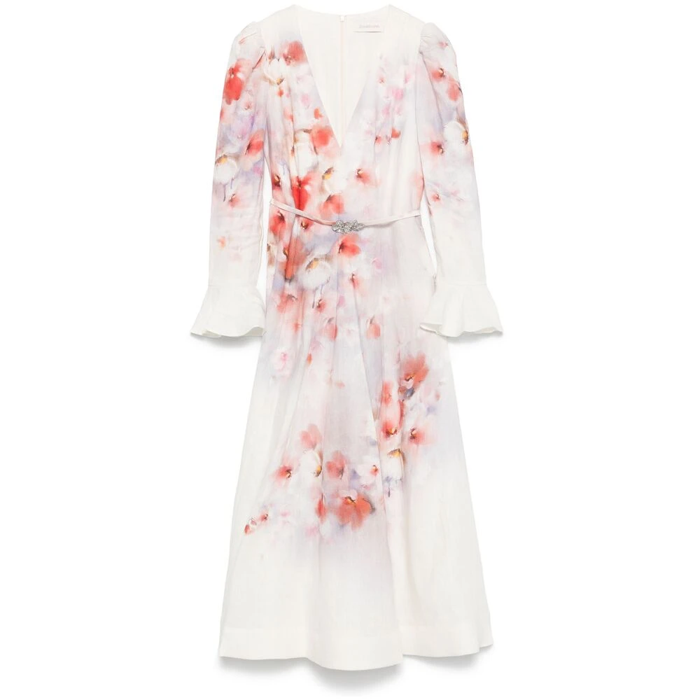 Zimmermann Witte Jurk met Ritszakken Multicolor Dames