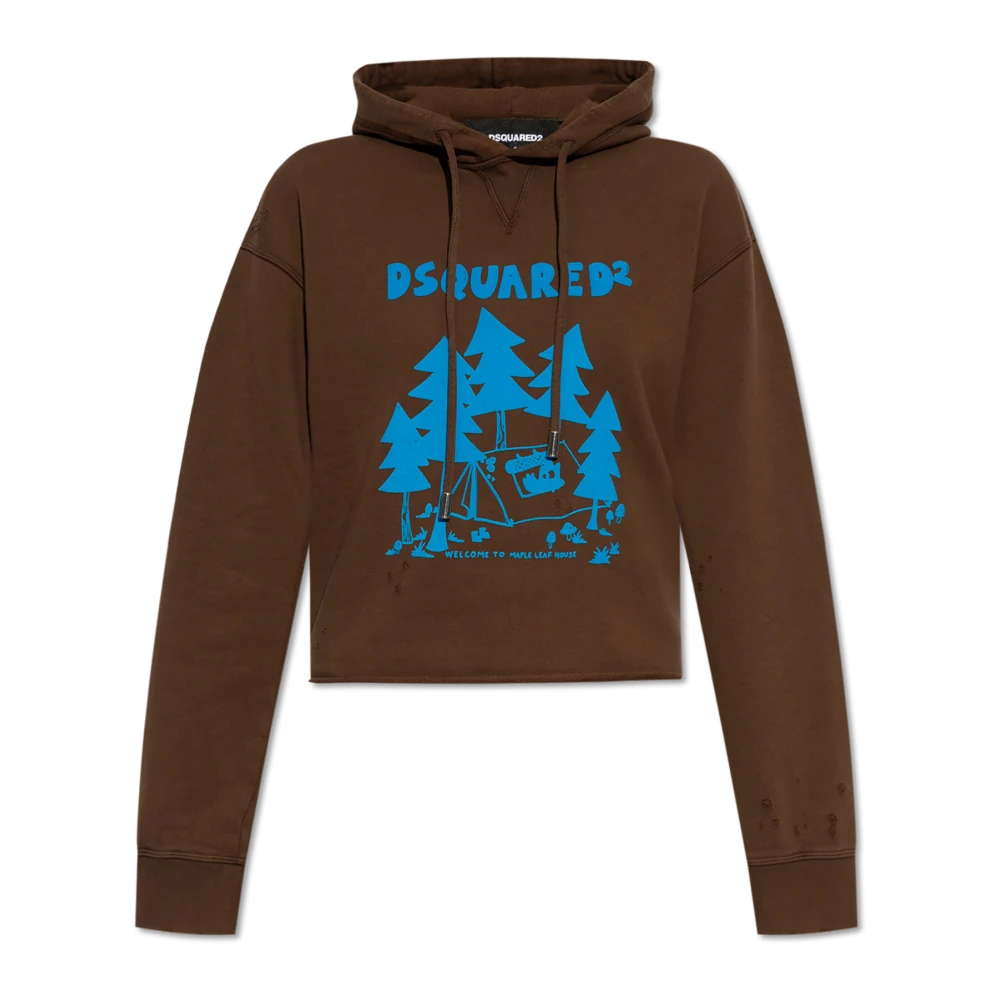 Dsquared2 Sweatshirt met logo Brown Dames