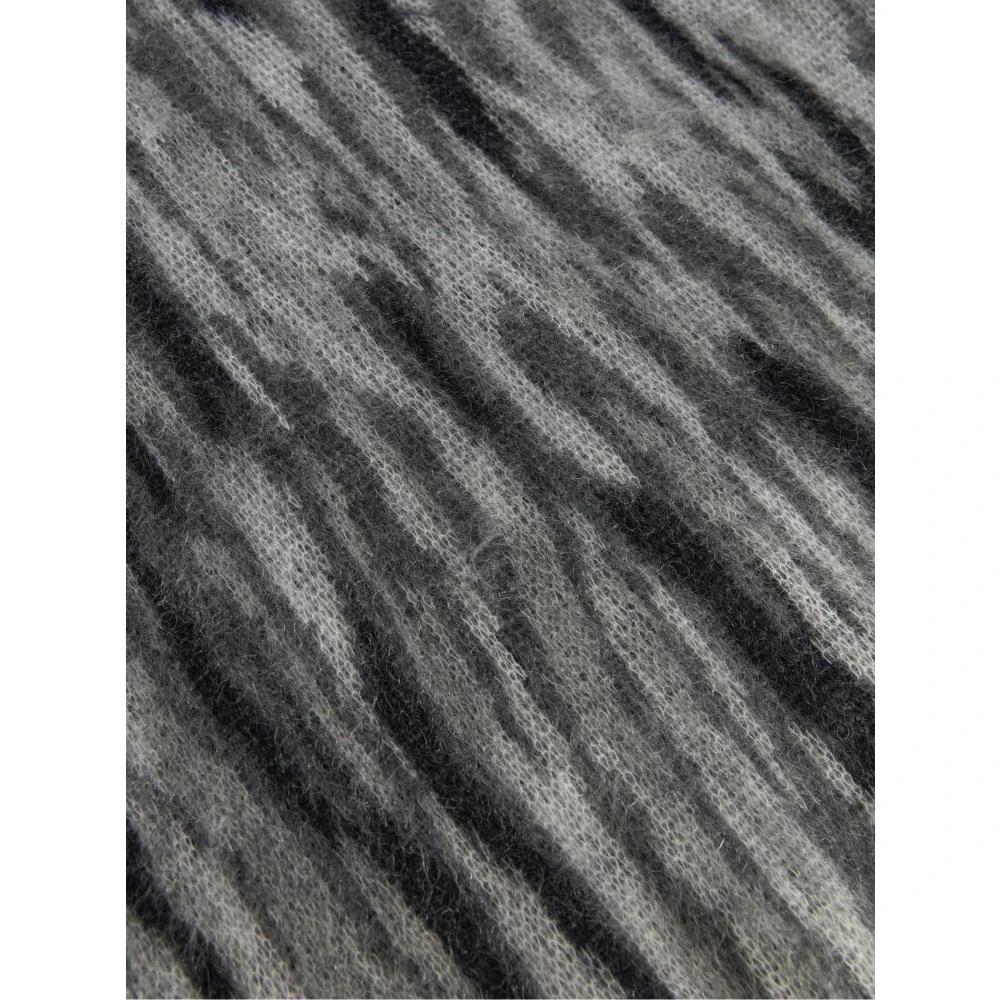 Roberto Collina Grijze Animal Jacquard Gebreide Trui Gray Heren