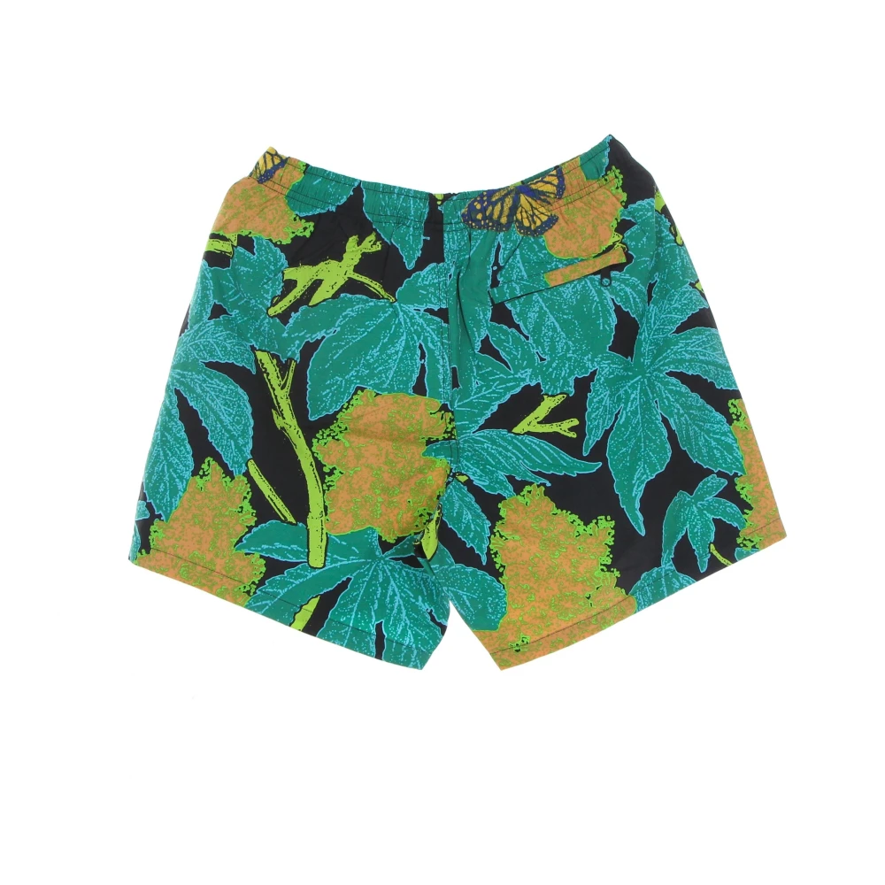 Obey Zwart Multi Print Elastische Taille Shorts Multicolor Heren