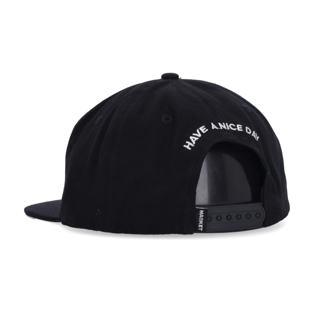 Market Zwarte Platte Klep Pet Snapback Stijl Black Heren