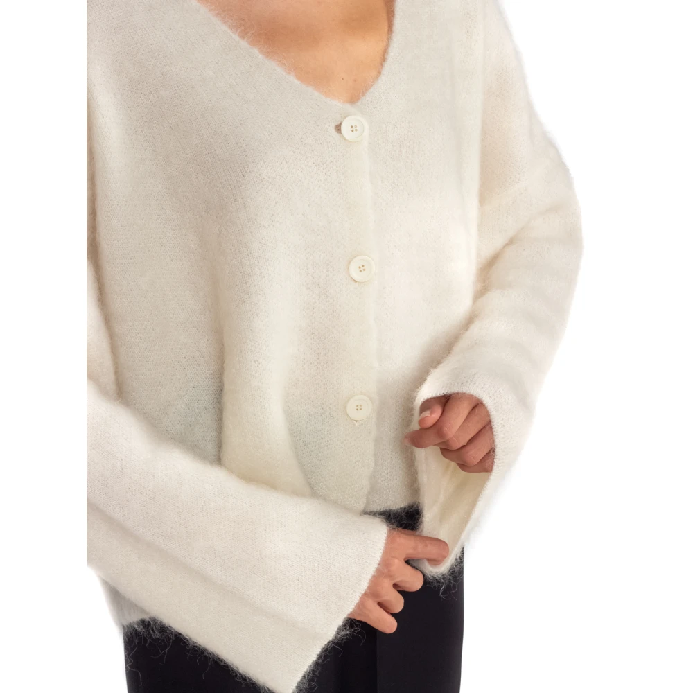 Semicouture Beige Cropped Mohair Vest Beige Dames