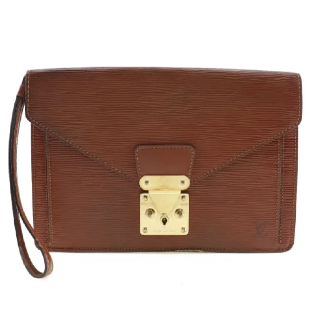 Louis Vuitton Vintage Pre-owned Leather clutches Brown Heren
