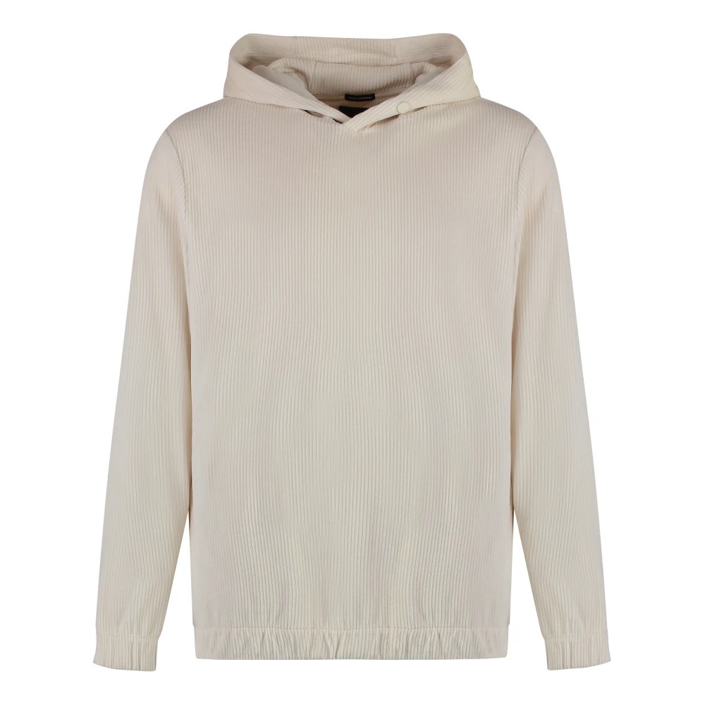 Hugo Boss Fluwelen Hoodie met Geribbelde Details Beige Heren