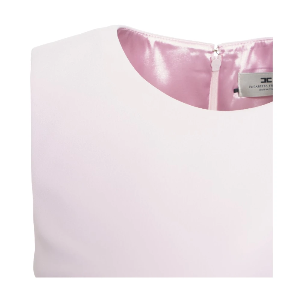 Elisabetta Franchi Rose Mouwloze Mini Jurk met Metalen Details Pink Dames