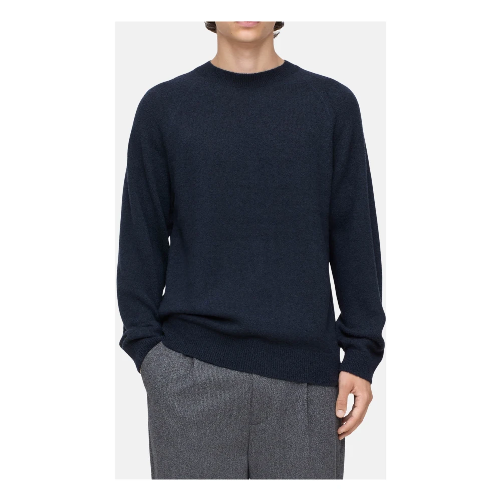 closed Wollen Bouclé Raglan Crewneck Sweater Blue Heren
