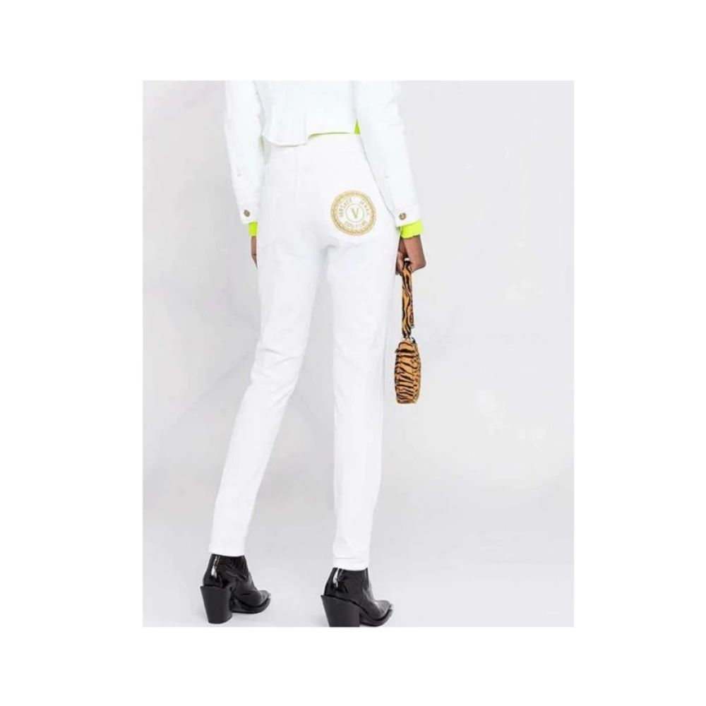 Versace Jeans Couture Slim Fit Denim Jeans White Dames