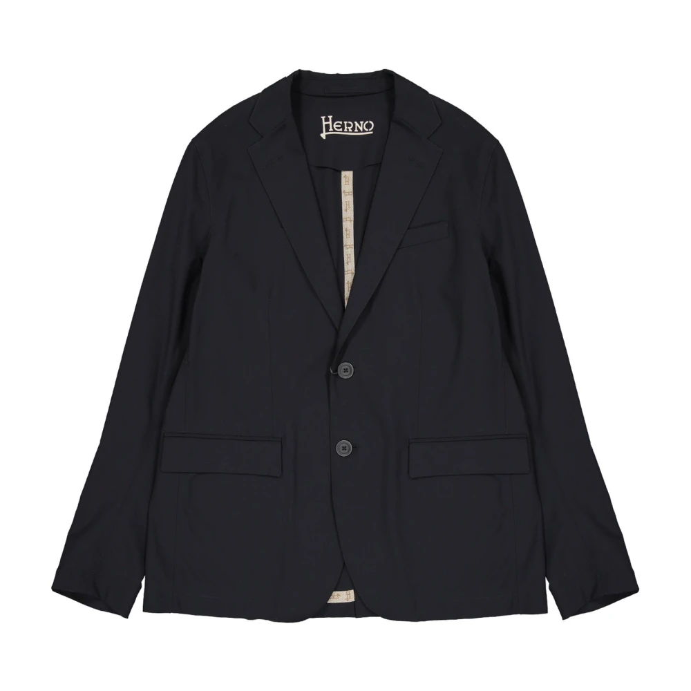 Herno Men's Black Single-Breasted Blazer