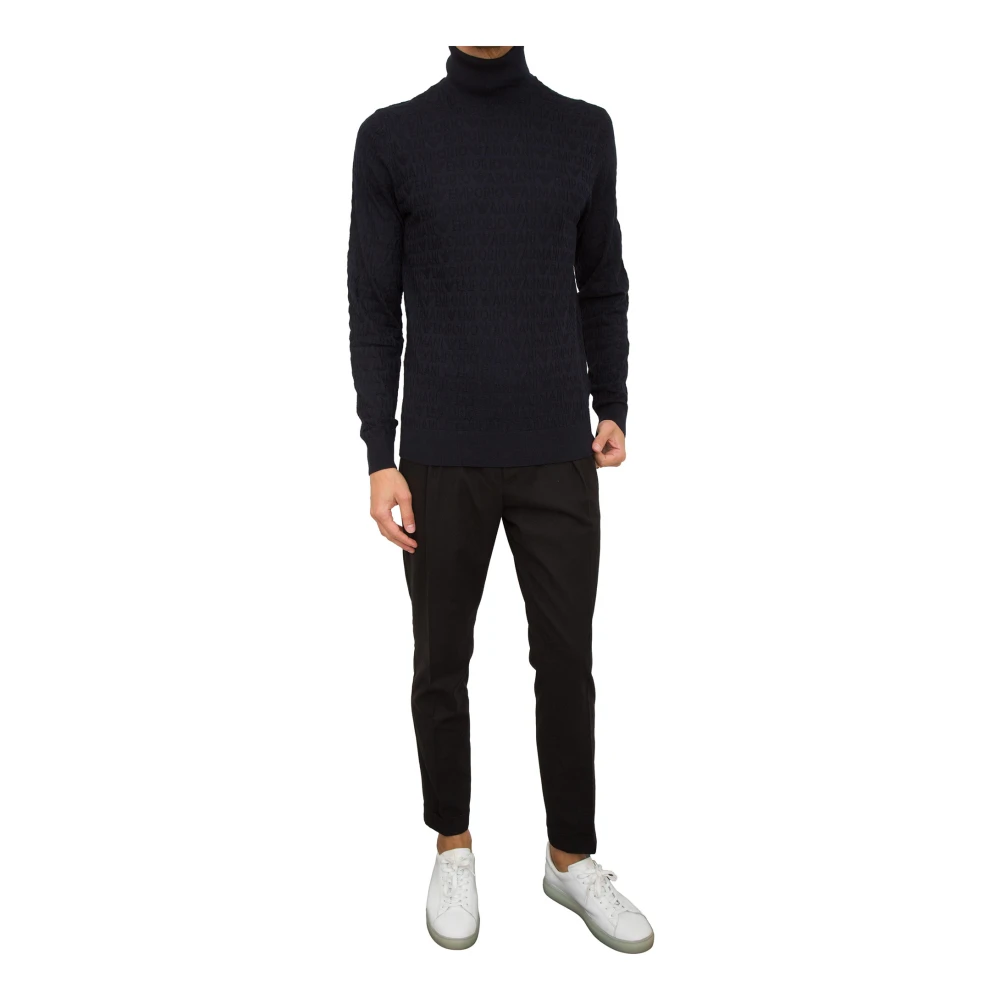 Emporio Armani Blauwe Pullover Trui Stijlvolle Mode Blue Heren